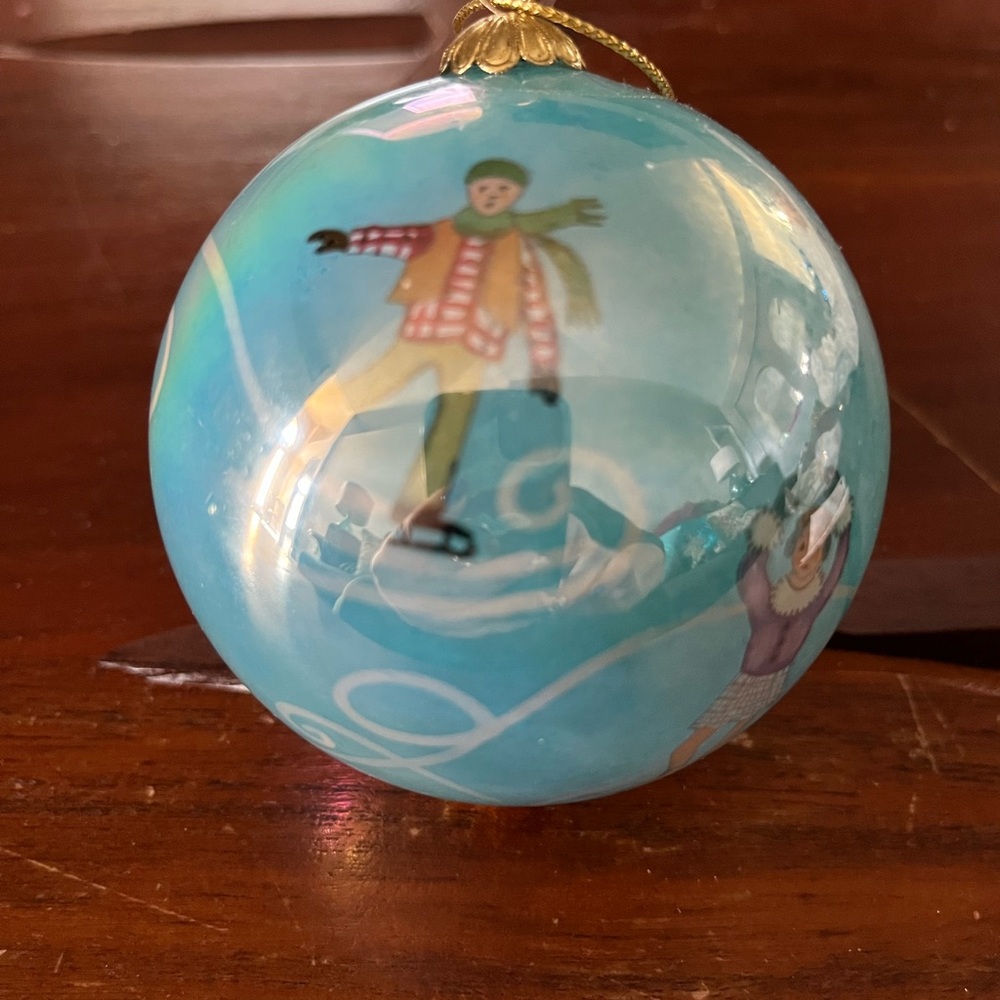 Hand Blown Christmas Ornament, Painted on the Inside, 2002